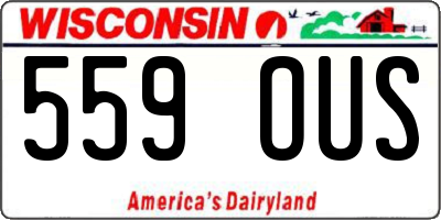 WI license plate 559OUS