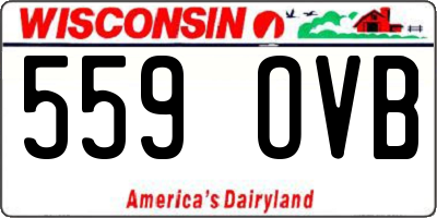 WI license plate 559OVB