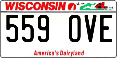 WI license plate 559OVE