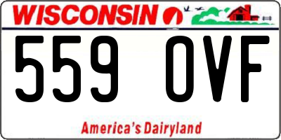 WI license plate 559OVF