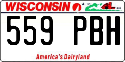 WI license plate 559PBH
