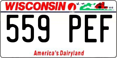 WI license plate 559PEF