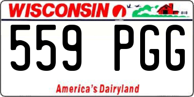 WI license plate 559PGG