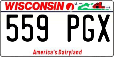 WI license plate 559PGX