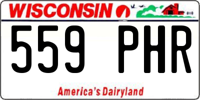 WI license plate 559PHR