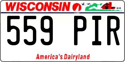 WI license plate 559PIR