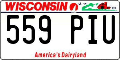WI license plate 559PIU