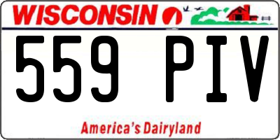 WI license plate 559PIV