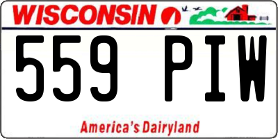 WI license plate 559PIW