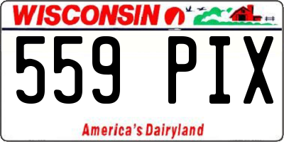 WI license plate 559PIX