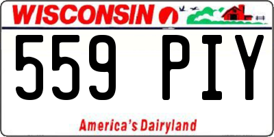 WI license plate 559PIY