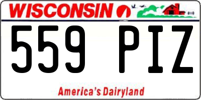 WI license plate 559PIZ