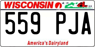 WI license plate 559PJA