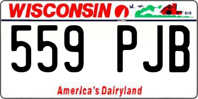 WI license plate 559PJB