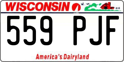 WI license plate 559PJF
