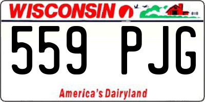 WI license plate 559PJG