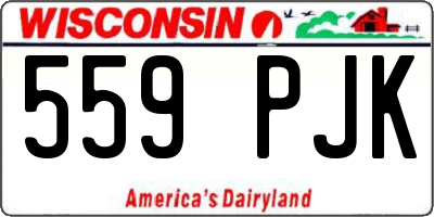 WI license plate 559PJK
