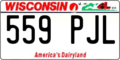 WI license plate 559PJL