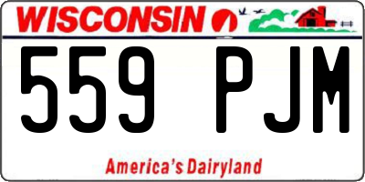 WI license plate 559PJM