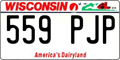 WI license plate 559PJP