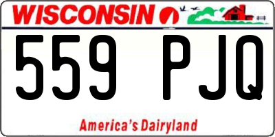 WI license plate 559PJQ