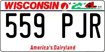 WI license plate 559PJR