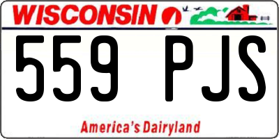 WI license plate 559PJS