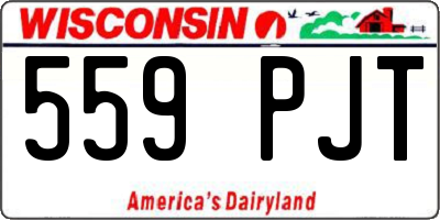 WI license plate 559PJT