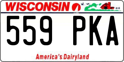 WI license plate 559PKA