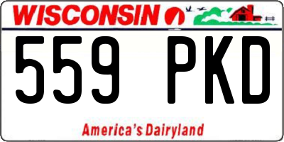 WI license plate 559PKD