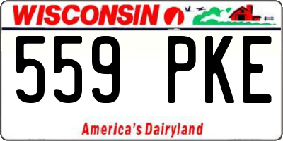 WI license plate 559PKE