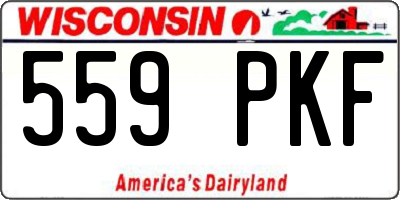 WI license plate 559PKF