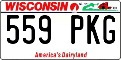 WI license plate 559PKG