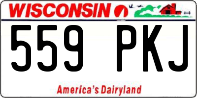 WI license plate 559PKJ