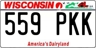 WI license plate 559PKK