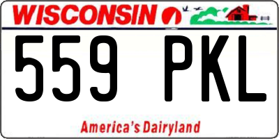 WI license plate 559PKL