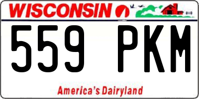 WI license plate 559PKM