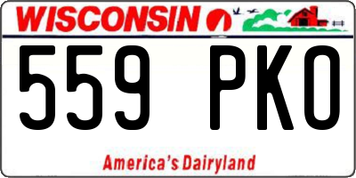 WI license plate 559PKO