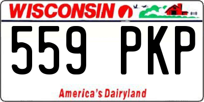 WI license plate 559PKP