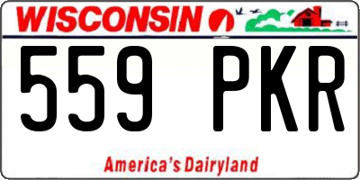 WI license plate 559PKR