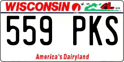 WI license plate 559PKS