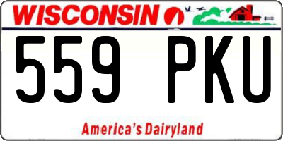 WI license plate 559PKU