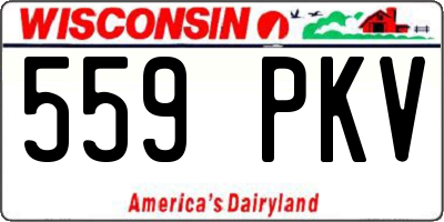 WI license plate 559PKV