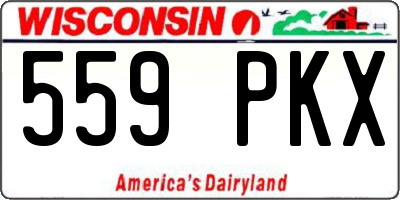WI license plate 559PKX