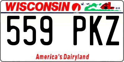 WI license plate 559PKZ