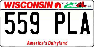 WI license plate 559PLA