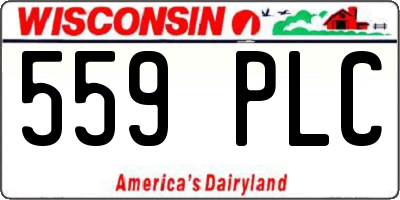 WI license plate 559PLC