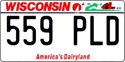 WI license plate 559PLD