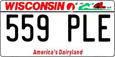 WI license plate 559PLE