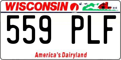 WI license plate 559PLF
